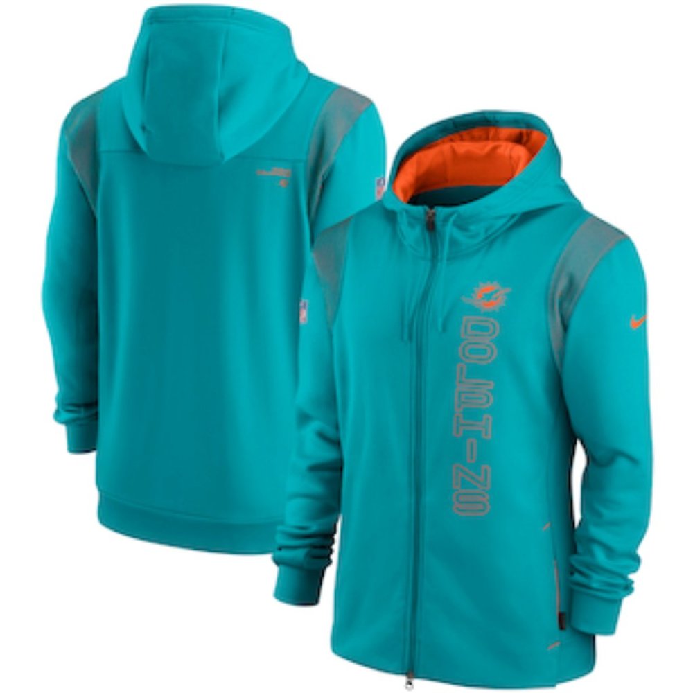 MIAMI DOLPHINS HOODED & ZIPPERED SWEATSHIRT JACKET